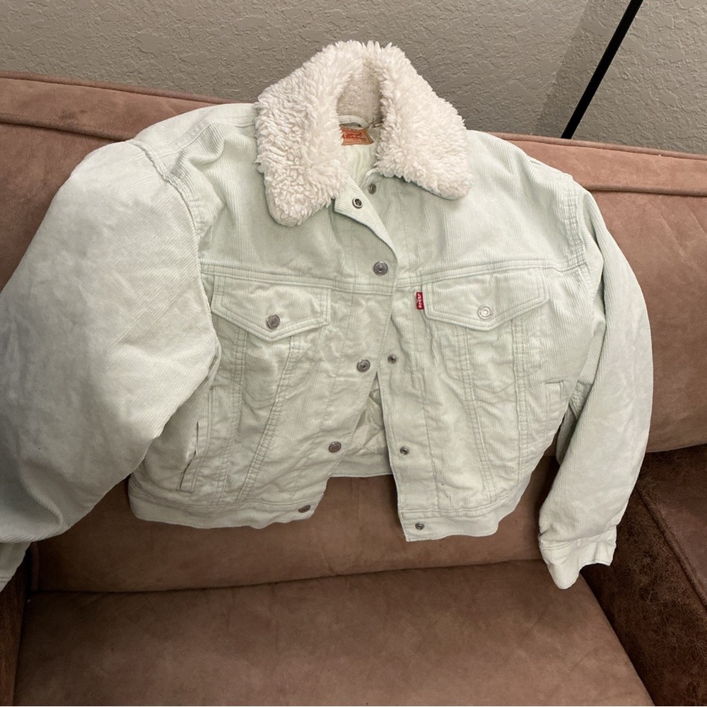 Levi's Light Green Sherpa Jean Jacket XS